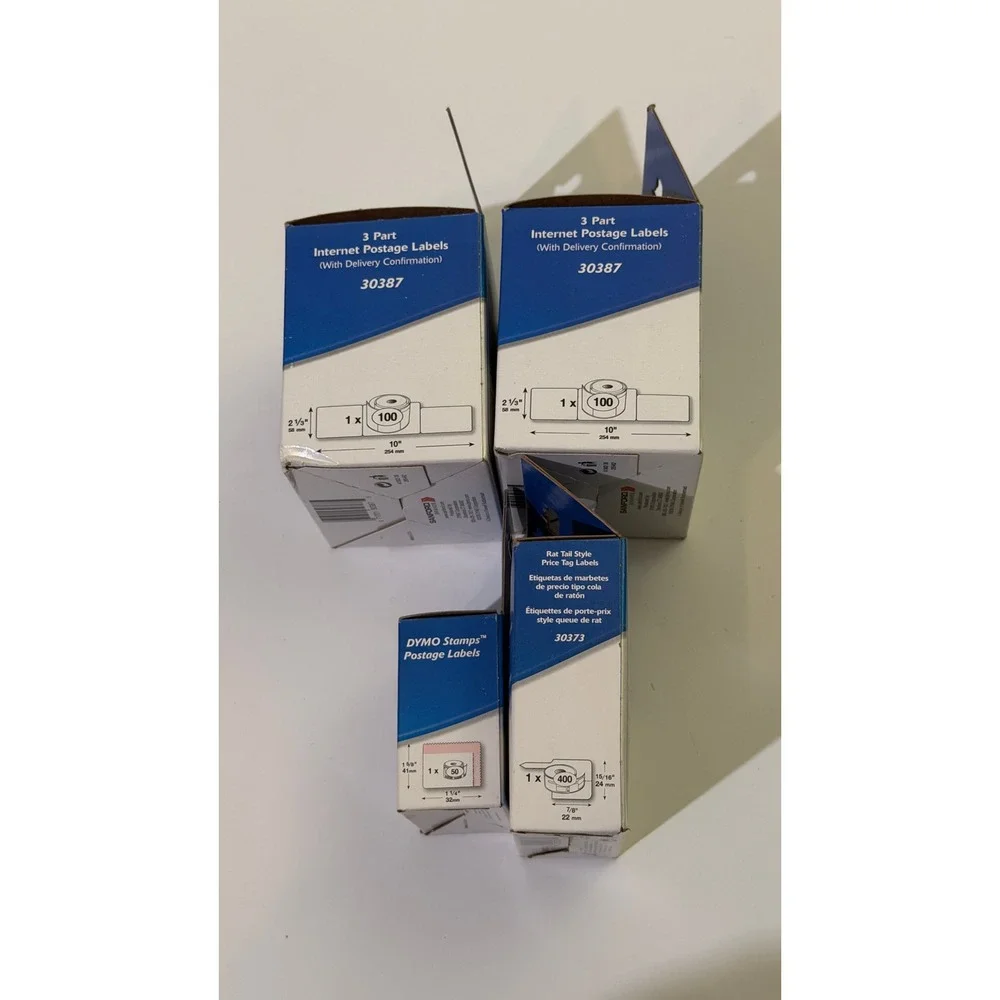 DYMO LabelWriter Labels Bundle 30387 30373 Postage Rat Tail 4 Rolls Total